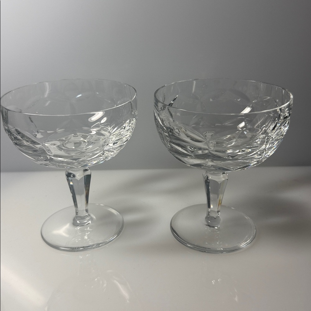 Atlantis “Faro” Crystal-Cut Clear Champagne Glasses - Set of 2